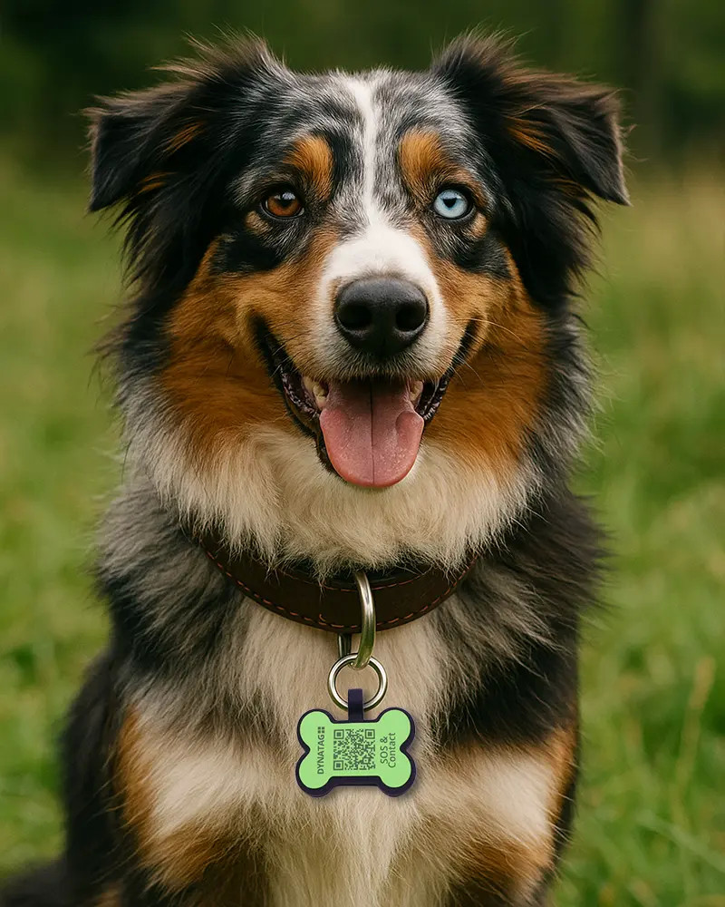 SOS Pet Tag "Bone" Silicone Green