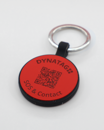 SOS Pet Tag "Round" Silicone Red