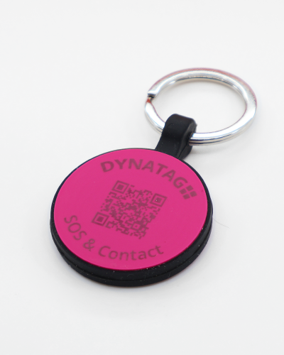 SOS Pet Tag "Round" Silicone Purple