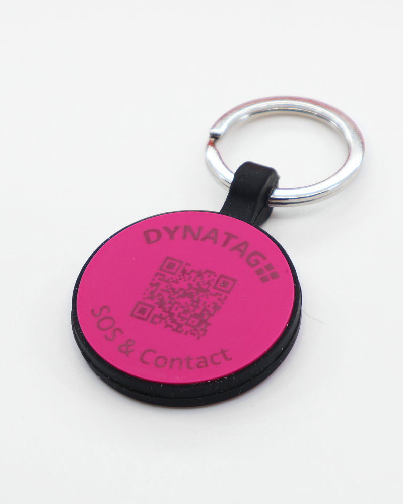 SOS Pet Tag "Round" Silicone Purple