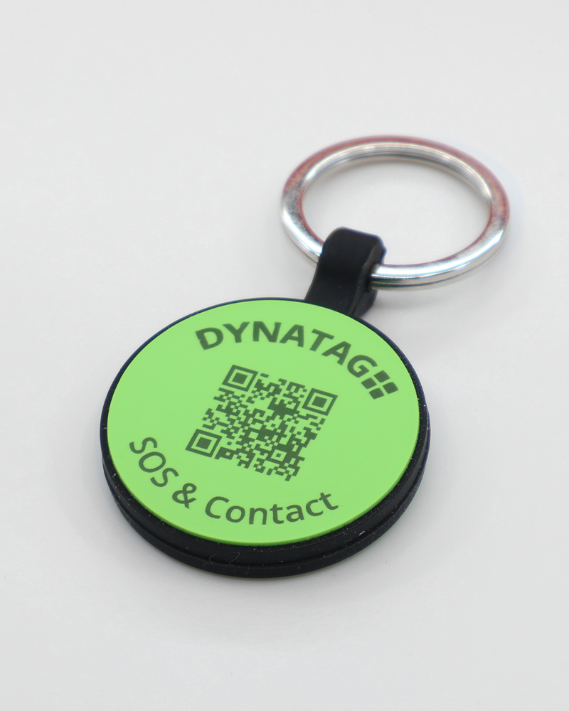 SOS Pet Tag "Round" Silicone Green