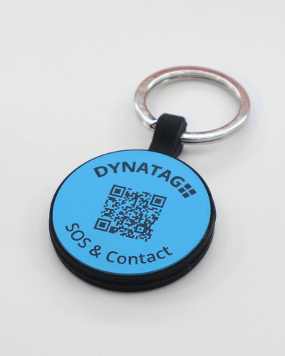 SOS Pet Tag "Round" Silicone Blue