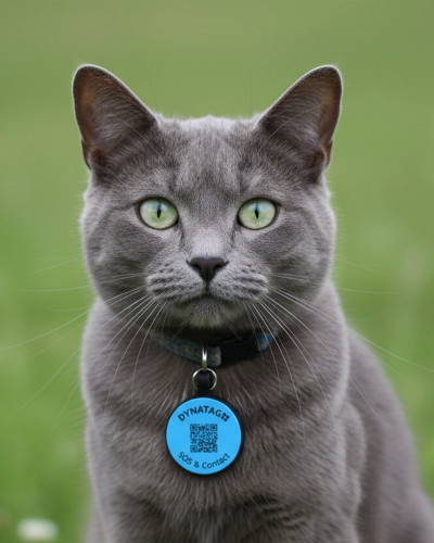 SOS Pet Tag "Round" Silicone Blue