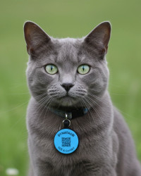 SOS Pet Tag "Round" Silicone Blue