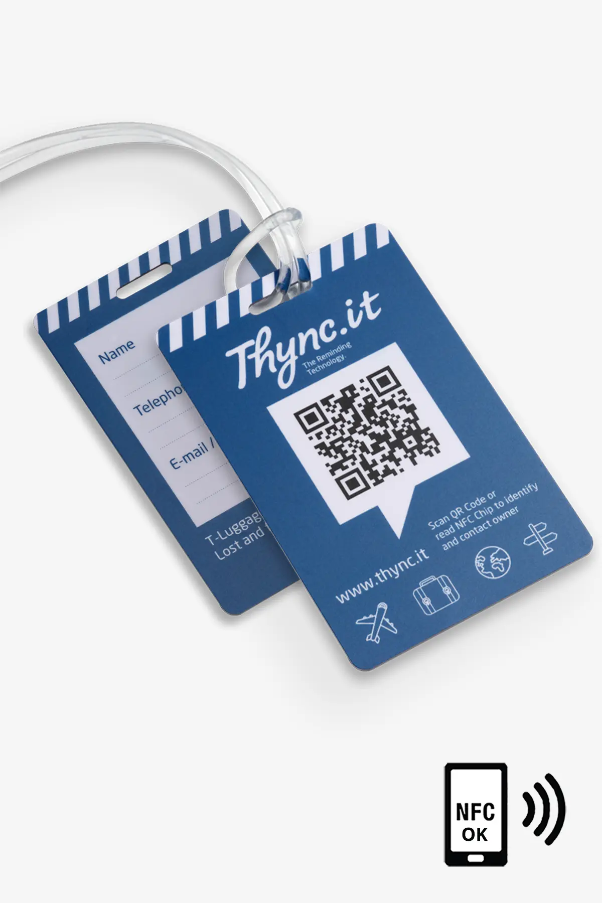 NFC function on the SOS luggage tag with QR code