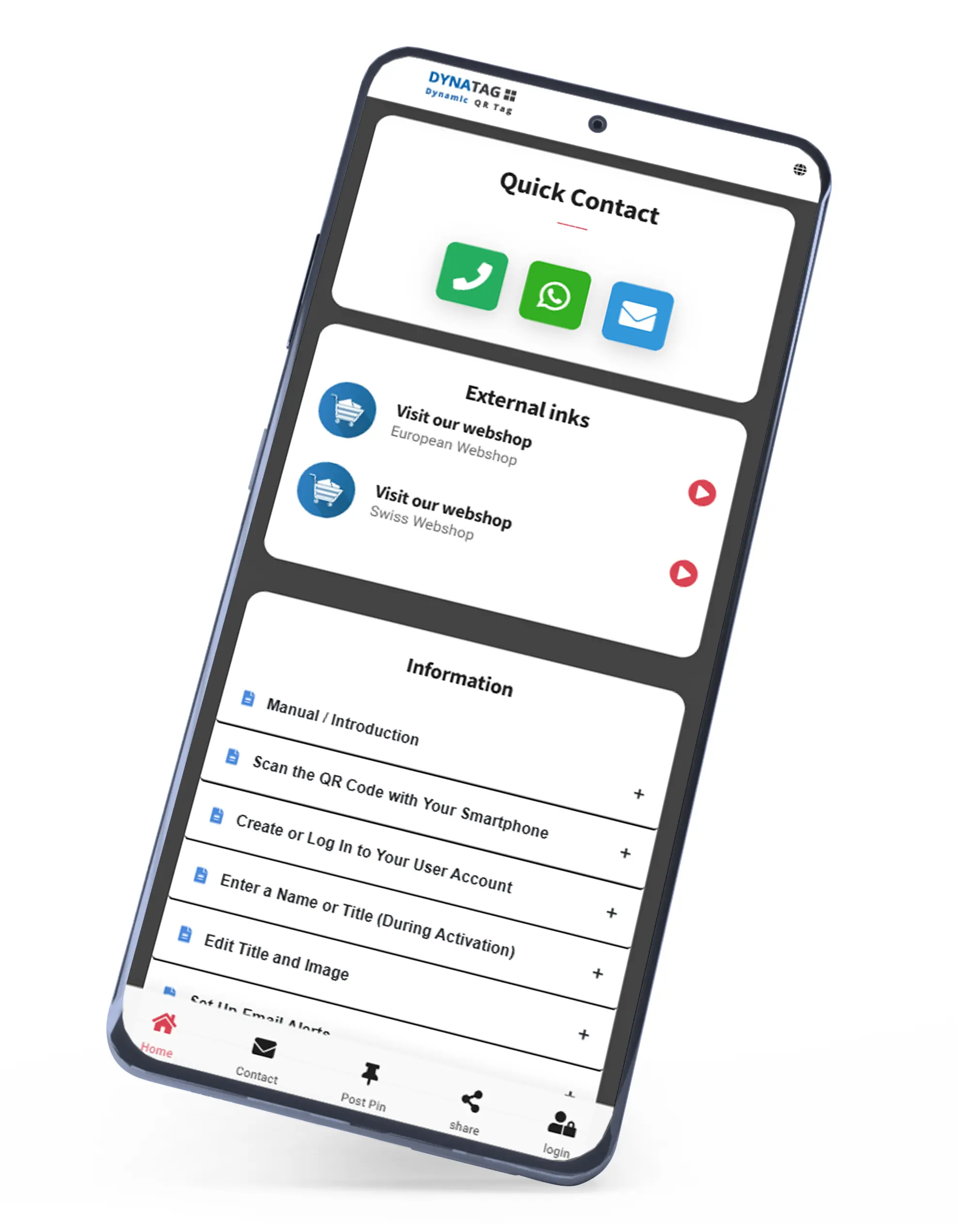 Mode d’emploi de la carte d’urgence SOS dans la WebApp DynaTag